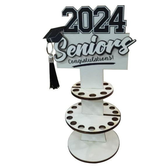 XEOVHV 2024 Graduation Gift Money Holder, Double-Layer Graduation Money Cake with 25 Holes for Cash Congrats Graduation Party Supplies (B)
