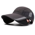 thumbnail image 2 of Yigetop Fitted Hats for Men Men Hat Sunshade Baseball Cap Retractable Brim Hat Summer Sunscreen Breathable Cap Cycling Sun Hat Hats for Men Grey one Size, 2 of 3