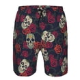 thumbnail image 4 of Naloa Roses Skulls Men's Beach Shorts, Surfing shorts, Swim trunks, Quick Dry Swim Trunks for Surfing Beach Fun - Large, 4 of 9
