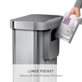 thumbnail image 5 of simplehuman Kitchen Trash Can, 11.8 Gallon Stainless Steel Step Garbage Bin with Soft Close Plastic Lid, Silver, 5 of 11
