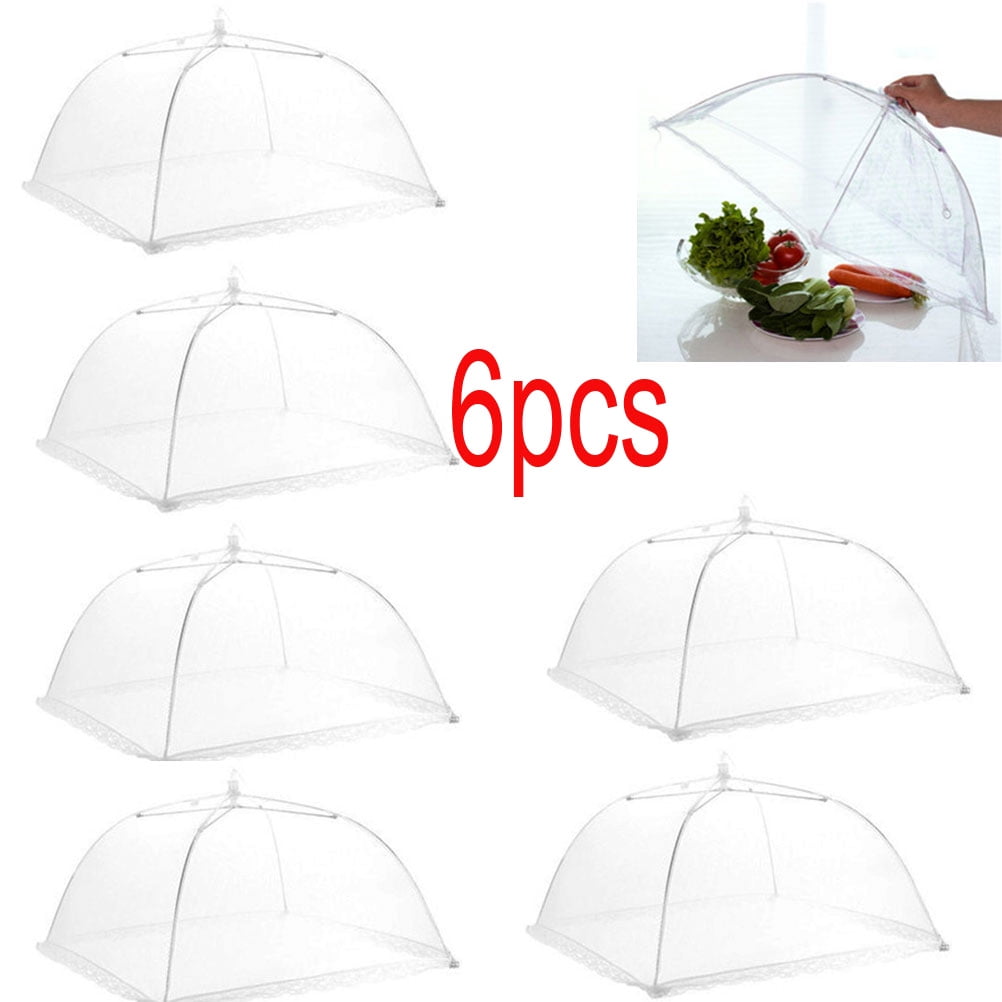 6Pcs 16 Large Pop-Up Mesh Screen Food Cover Dome Reusable Picnic Food Covers 