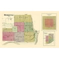 thumbnail image 2 of Everts 24x17 Black Ornate Wood Framed with Double Matting Museum Art Print Titled - Manhattan, Coronado, Towanda Kansas - Everts 1887, 2 of 4