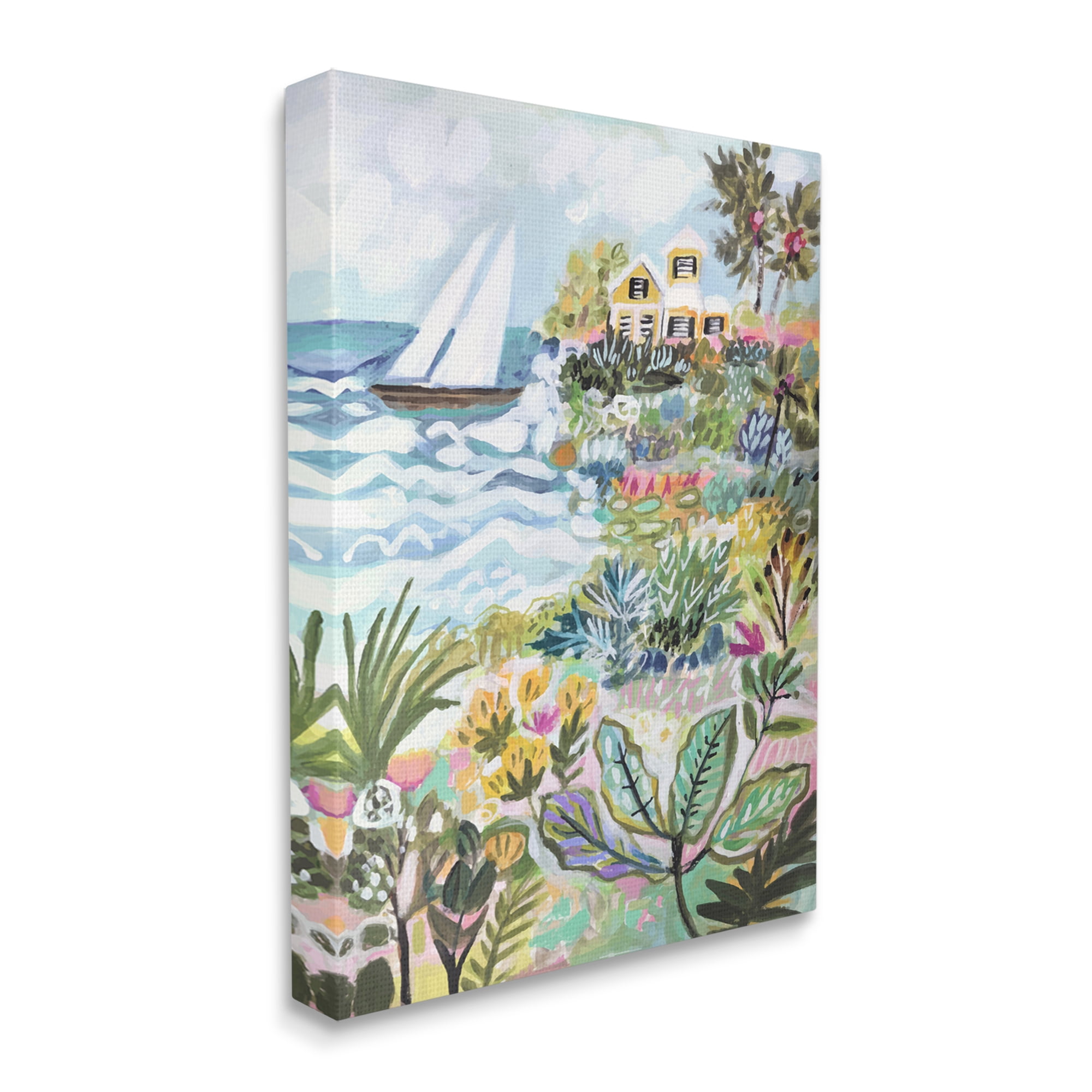 Stupell Industries Abstract Nautical Scene Landscape Painting Gallery Wrapped Canvas Art Print Wall Art, 30 x 40