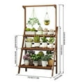 thumbnail image 4 of 3-Shelf Flower Stand Plant Display for Indoors and Outdoors,3 Tiers 15 Potted Wood Plant Holder Table Stand for Patio Garden Living Room Yard,Bamboo, 4 of 5