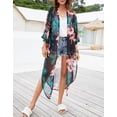 thumbnail image 2 of Swimsuit Coverup for Women Kimino Cardigan Bathing Suit Cover Ups Flamingo Print Beach Coverup Alsol Lamesa, 2 of 6