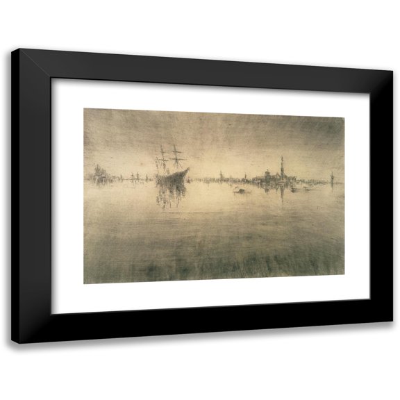 James Abbott McNeill Whistler 14x11 Black Modern Framed Museum Art Print Titled - Nocturne (1879-1880)