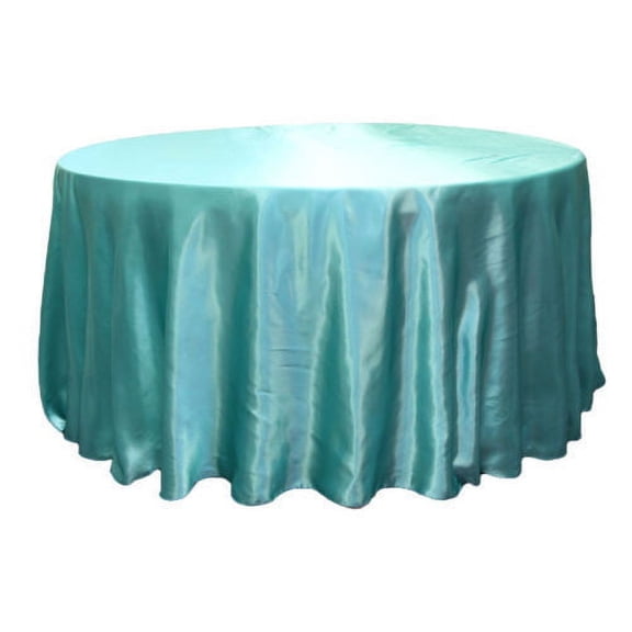 30 Pack 120" Inch round Satin Tablecloth 21 COLORS Table Cover Wedding Banquet", (Color: aqua)
