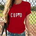 thumbnail image 5 of Women's Valentine's Day T-Shirt Cute Heart Letter Print Tee Shirts Crewneck Short Sleeve Basic Top, 5 of 7