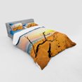 thumbnail image 3 of Ambesonne Scenery Bedding Set 3 Pcs, Sunrise at a Sea Shore, Twin, Blue and Sand Brown, 3 of 3
