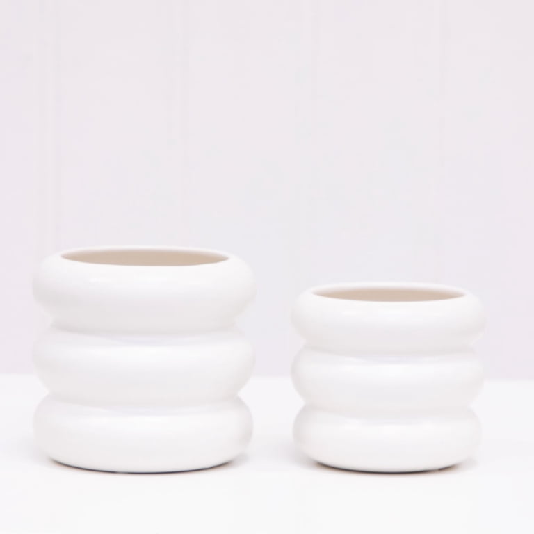 Mainstays 5 in White Ceramic Bubble Planter, 3 Pack photo 8