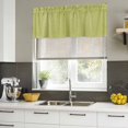 thumbnail image 4 of Vintage Fruit Green Curtain Valances for Windows, Kitchen Valance Window Treatments Panel 2 Pack, Farmhouse Retro Solid Color Linen Texture Rod Pocket Short Curtains for Bathroom Bedroom 42 x 18 Inch, 4 of 8