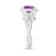 thumbnail image 3 of ANGARA Natural 1.7 Ct. Amethyst with Diamond Halo Ring in 14K White Gold for Women (Ring Size: 7), 3 of 9