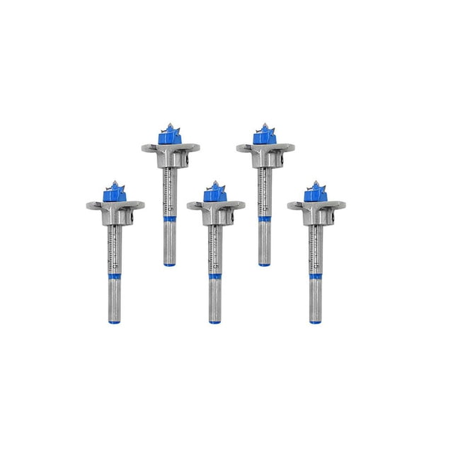Abridor De Agujeros Para Carpintería De 5 Uds Con Profundidad De Perforación Ajustable De 10-50Mm/0,39-1,97 Pulgadas 15/20/25/30/35Mm Abridor De Barrena Para Tableros De Prensado De Madera Maciza Noticed TO005465-02