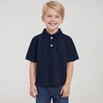 thumbnail image 6 of NIEWTR Toddler Boys Neutral Polo Shirts Cozy Cotton Short Sleeve Tees Casual Summer Outfits(Navy,2-3 Years), 6 of 8