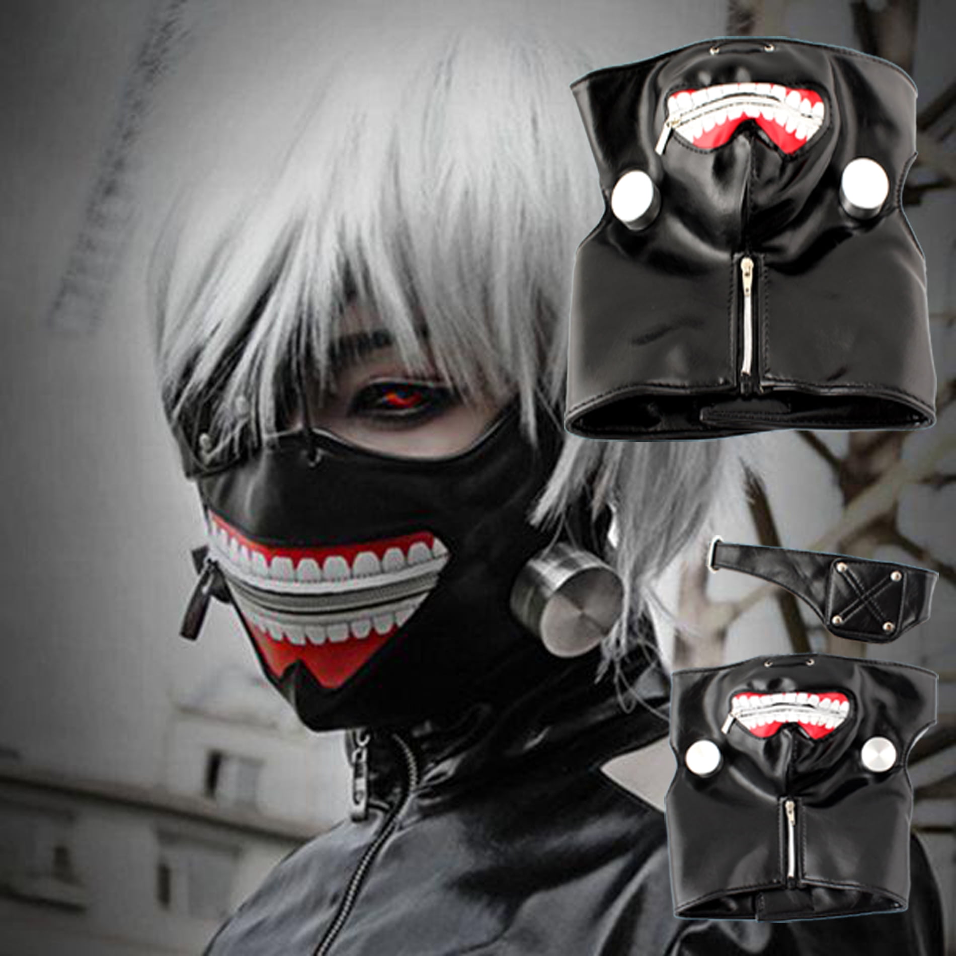 Tokyo Ghoul Kaneki Cosplay Masks PU Leather Mask - Walmart.com