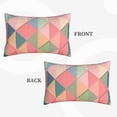 thumbnail image 4 of YFYANG Super Soft Rectangular Plush Cushion Cover (Without Pillow Insert), Pink Triangle Plaid Comfort and Non-Pilling Hidden Zip Bedroom Sofa Pillowcases, 20"x30", 4 of 9