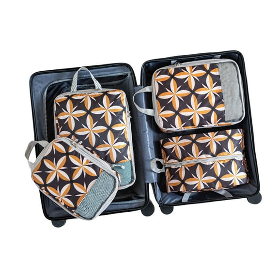 4pcs Travel and Home Organization Cubes Convenient Travel Packing Cubes In Printing Designs For Easy Organization