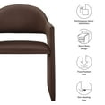 thumbnail image 4 of Side Dining Chair Armchair, Brown, Velvet, Bar Pub Cafe Bistro Dining Kitchen Hospitality Restaurant, Modern Contemporary, HB37560, 4 of 9
