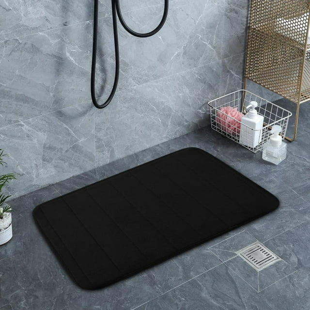 Feltree Soft Non-Slip Thick Velvet Floor Mat for Kitchen and Bathroom, Plush Memory Foam Foot Mat 2-Piece Set
