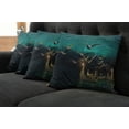 thumbnail image 2 of Ambesonne Fantasy Throw Pillow Cover 4 Pack, Elf Boats Birds Swans, 24", Sand Brown Dark Teal, 2 of 6