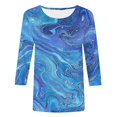 thumbnail image 4 of Cavosen Womens Tops 3/4 Length Sleeve Crew Neck Gradient Sparkly Glitter Shiny Print Shirts Loose T-Shirts Dressy Fashion Pullover Blouse Flowy Workout Tees Summer Vacation M, 4 of 5