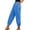 05# Blue, variant on Women Linen Pants Summer Casual Gaucho Pants Drawstring Elastic Waist Wide Leg Slacks Loose Fitting Beach Attire White L