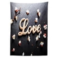 thumbnail image 3 of Ambesonne Almond Blossom Tablecloth Rectangular Table Cover, Love Sign Wooden, 60"x84", Charcoal Grey Pale Brown, 3 of 4
