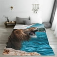thumbnail image 5 of Vsdgher Ice Blue Coastal Lion Ultra-Soft Micro flannel Blanket Throw Blankets for Couch Sofa, Bed (4 sizes)-40"x30", 5 of 7