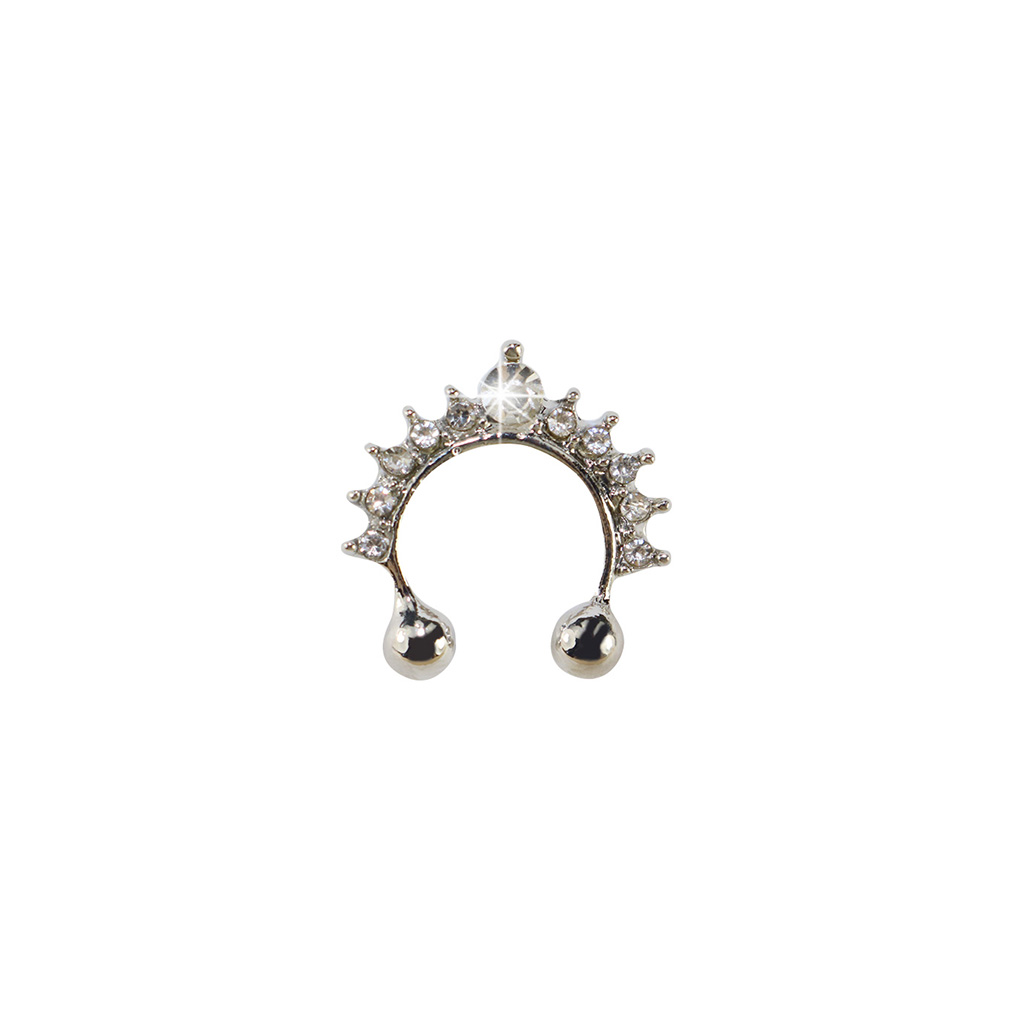 Maoww 1x Noose Hoop Fake Septum Ring Crystal Nose Stud Non Piercing