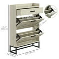 thumbnail image 3 of HOMCOM Narrow Shoe Cabinet with 2 Flip Doors and Top Drawer, White, 3 of 10