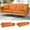 Orange, variant on ACMEASE 70” Velvet Futon Sofa Bed with Adjustable Armrests and 2 Pillows, Convertible Futon Couch, Orange