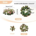 thumbnail image 4 of Flower Candle Rings for Centerpieces: 13.4 Inch Artificial Rose Wreath for Wedding Party Christmas - Dusty Rose & White Wreaths for Spring Summer Front Door Porch Table Decor 2 Pcs, 4 of 14