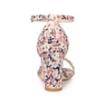 thumbnail image 2 of BLISSFUL STEP Women's Shoes Floral Printed Chunky Heel Ankle Strap Open Toe Block Heel Dress Sandals Blue pink Flower 7, 2 of 7