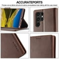 thumbnail image 5 of Feishell Flip Wallet Phone Case for Samsung Galaxy S23 Ultra 6.8 inch,Premium PU Leather Magnetic Clasp Folio Cover with ID Credit Card Slots & Kickstand Shockproof Anti-Scratch Protective Case,Brown, 5 of 15