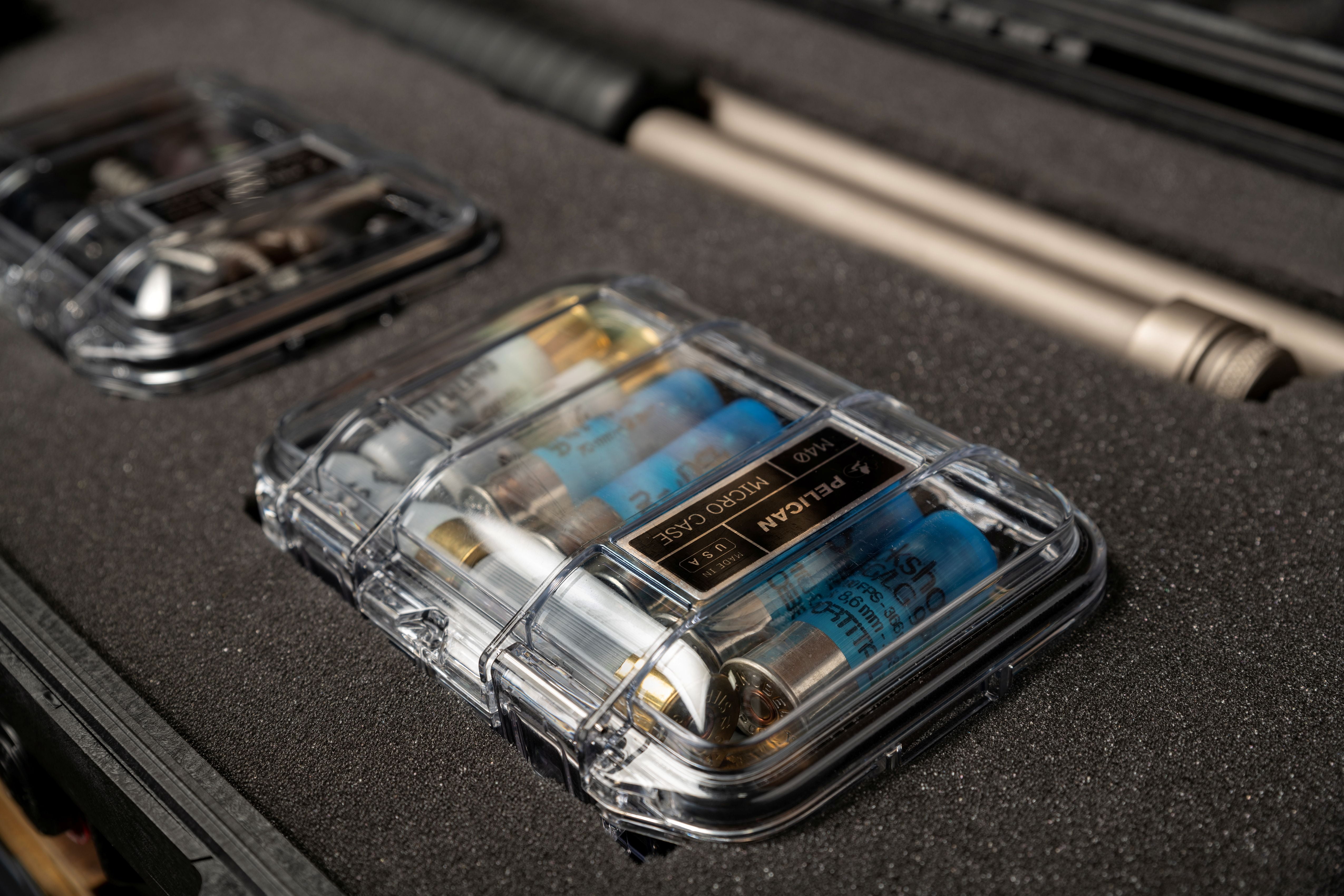 Pelican Micro Storage Case M40 Black Clear Lid with Liner, IP67 rated protection Submergible, Waterproof, Crushproof, Dustproof