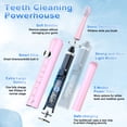 thumbnail image 4 of JTF Sonic Electric Toothbrush for Adults and Kids with 8 Brush Heads, Tongue Scraper and Travel Bag - FOR YOU 5 Modes Rechargeable Power Toothbrush for Family and Friends/For Home School Trips, Pink, 4 of 10