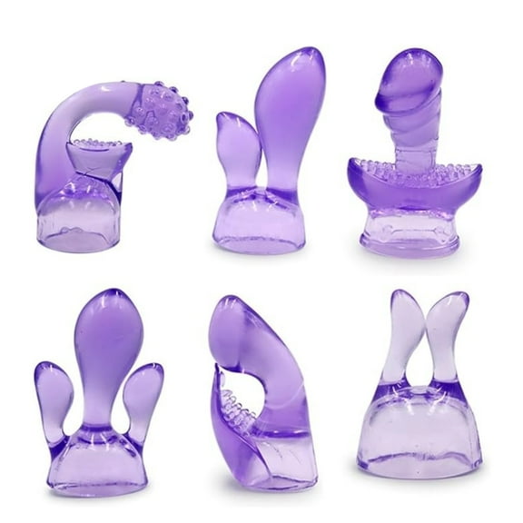 Purple Soft Magic Wand Attachment Head Cover 1.57-inch Inner Diameter (6PCS)