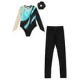 thumbnail image 3 of renvena Toddler Ballet Leotards Full Body Dance Unitards Girls Biketards with Leggings Hair Band B Turquoise 10, 3 of 5