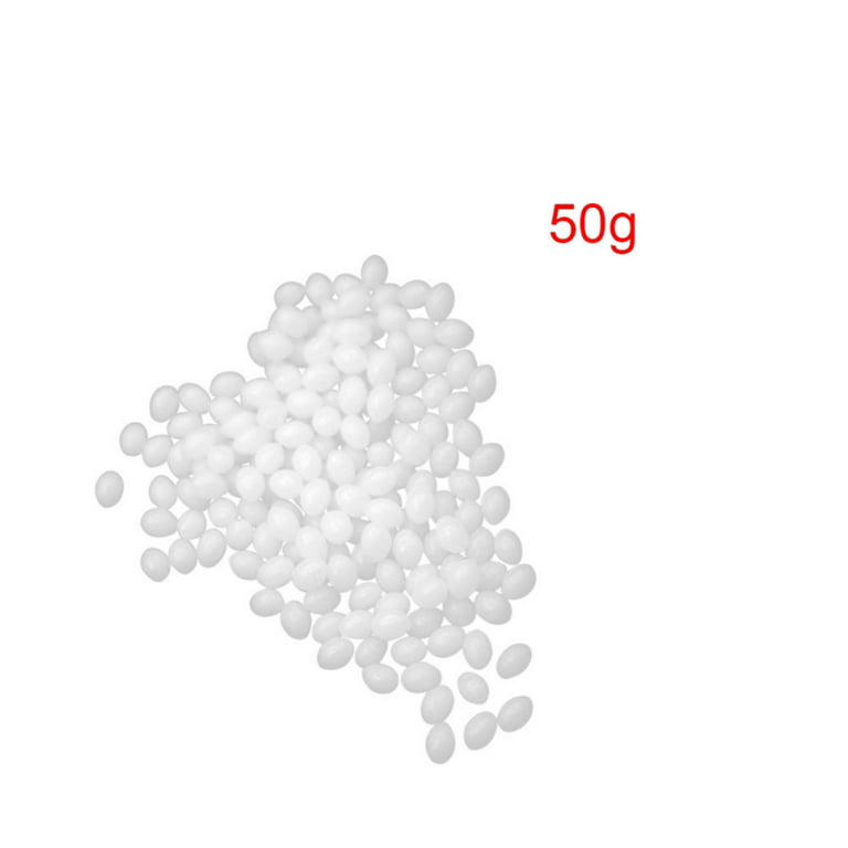 Hi-us Adult Unisex 100g Reusable Moldable Plastic Thermoplastic Beads for DIY Crafts Sculpting, Size: Small, White