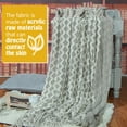 thumbnail image 5 of Organictune All Season Knitted Acrylic Throw Blanket, Warm and Lightweight Decorative Blanket for Couch, Sofa, Bed, Reversible, 51" x 67 " with 7" tassels, Light Gray Wave, 5 of 5