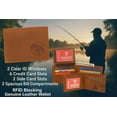 thumbnail image 5 of MARSHAL Genuine Leather RFID Blocking Bass Fish Wallet for Men  Bifold & Trifold Fishing Wallets with Debossing Design Bifold Brown, 5 of 8