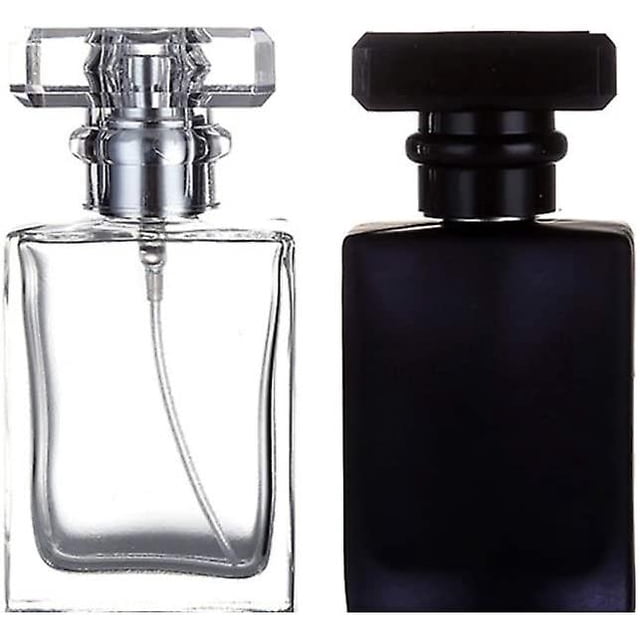 Botella De Perfume, 30 Ml, Vidrio, Recargable, Cuadrada, Portátil, Botella Vacía, Regalo De Atomizador De Perfume