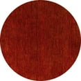 thumbnail image 1 of Ahgly Company Machine Washable Indoor Round Abstract Yellow Modern Area Rugs, 5' Round, 1 of 4