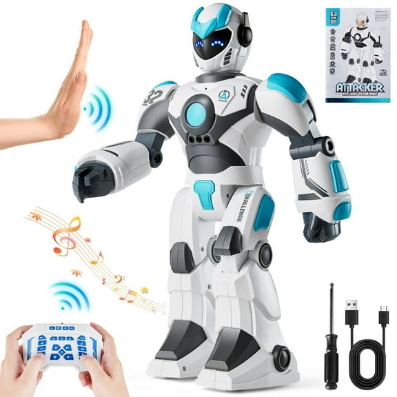 Smart Talking Dancing Robot - Remote Controlled Programmable Toy with Voice & Gesture Recognition