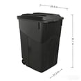 thumbnail image 4 of 45 Gallon Trash Can, Heavy Duty Plastic Garbage Cans, Outdoor Trash Can with Lid and Wheels Black for Terrace, Garage, Garden, Kitchen, Living Room Indoor and Outdoor Scenes, 4 of 8