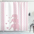 thumbnail image 1 of Ambesonne Animal Cartoon Shower Curtain, Pink Animals, 69"Wx84"L, Pale Pink White, 1 of 3