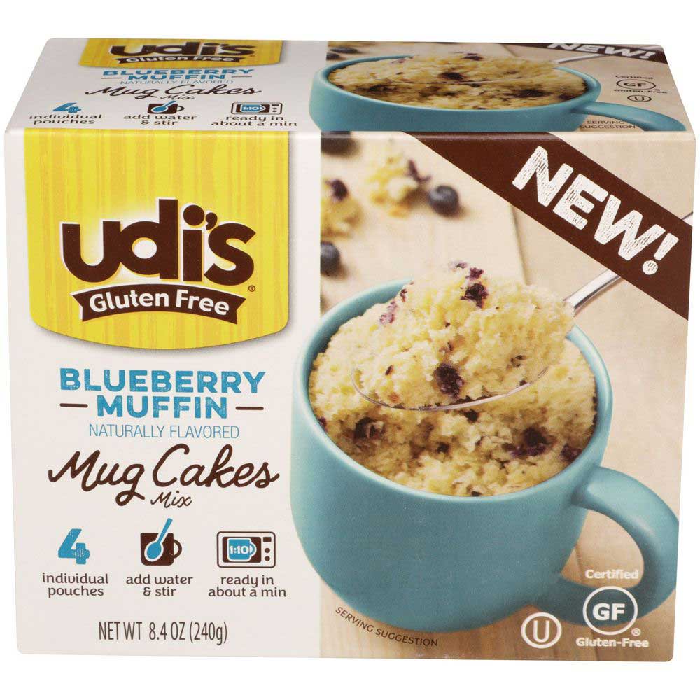 Udis Gluten Free Blueberry Muffin Mug Cakes Mix, 8.4 Ounce 6 per