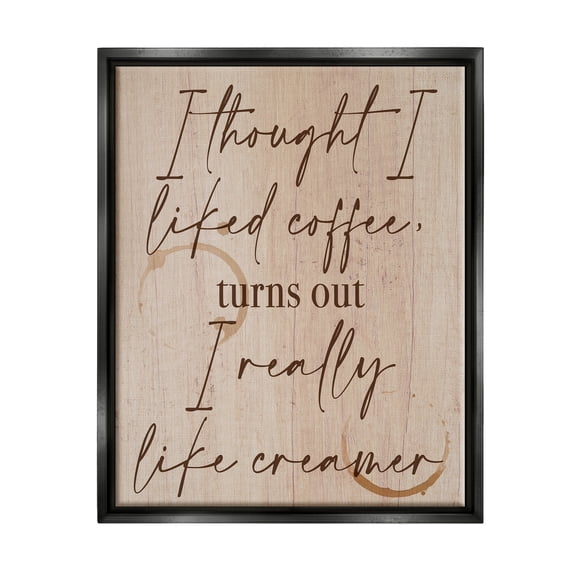 Stupell Industries Thought I Liked Coffee Phrase Food & Beverage Painting Black Floater Framed Art Print Wall Art