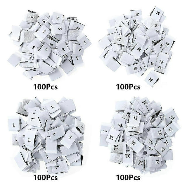 2025 Latest Model 400-Pack S/M/L/XL Spot Clothing Labels DIY Sewing Garment