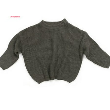 

Seyurigaoka Baby Solid Casual Crewneck Thick Kids Slouchy Soft Wool Clothing Basic Sweater for Boys and Girls